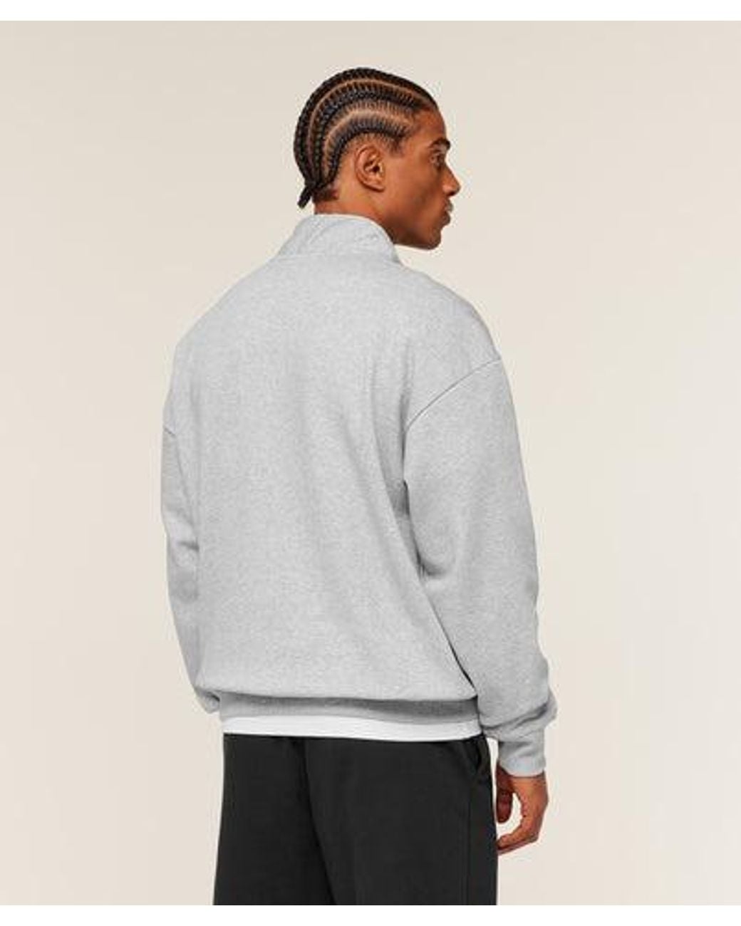 GYMSHARK Gray Crest Oversized 1/4 Zip for men