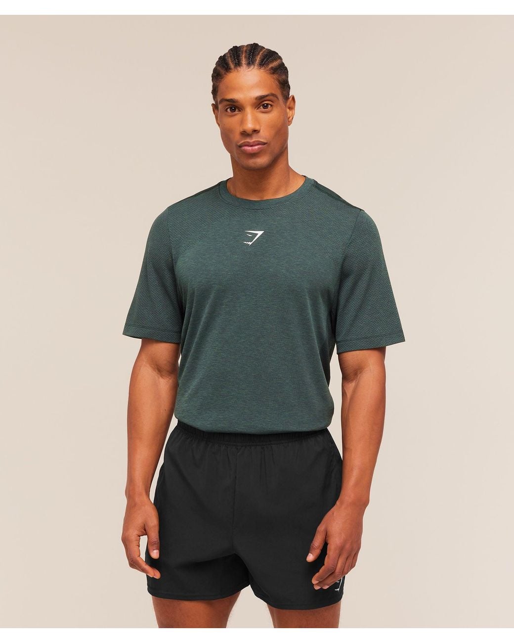 GYMSHARK Green Lightweight Seamless T-Shirt for men