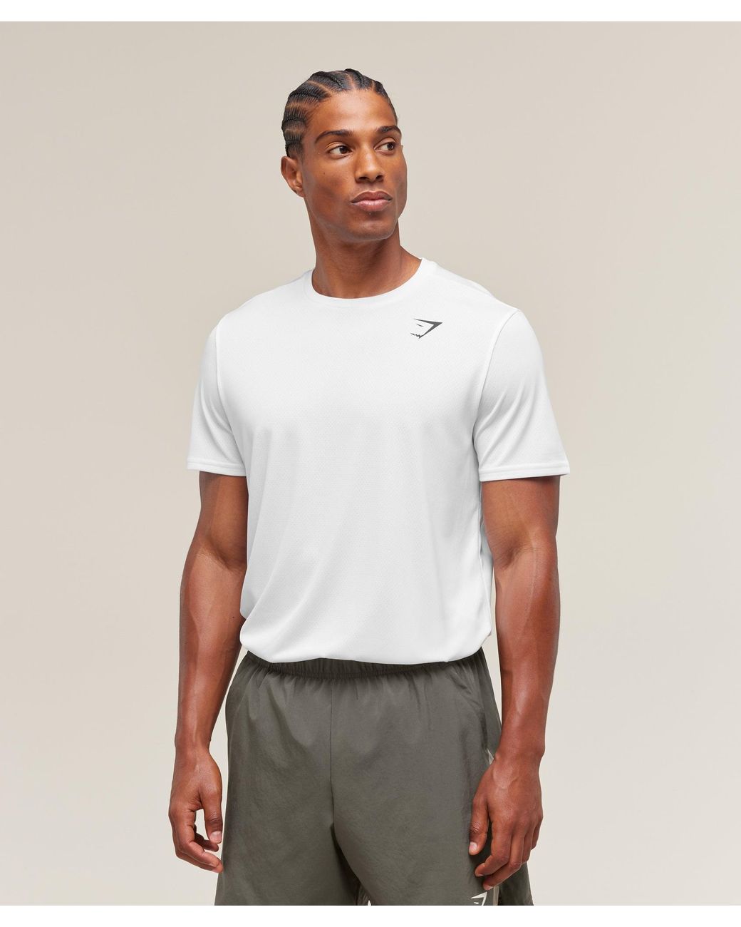 GYMSHARK White Arrival T-Shirt for men