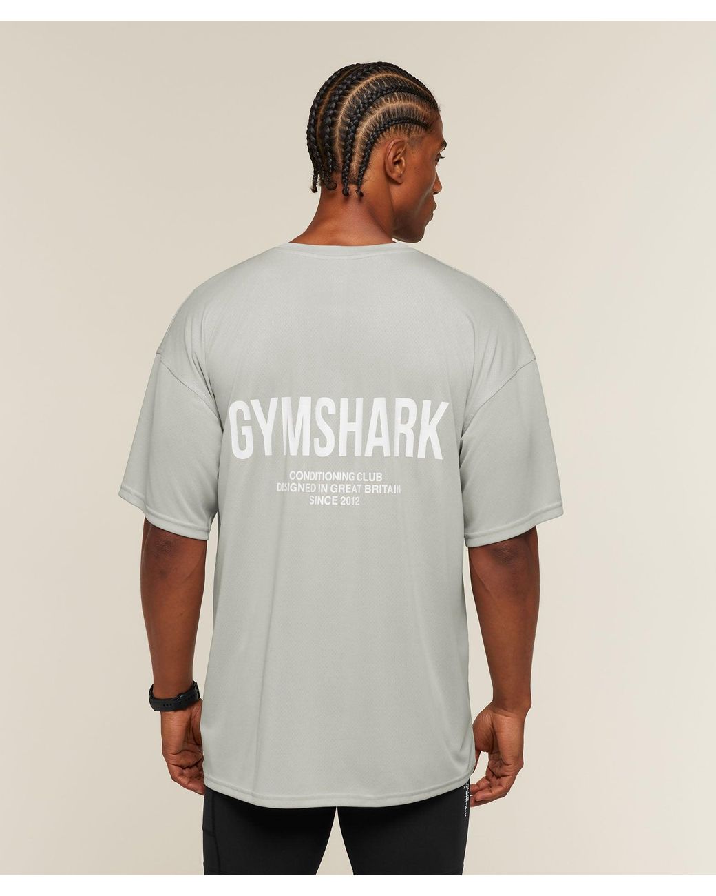 GYMSHARK Gray Conditioning Club Oversized T-Shirt for men