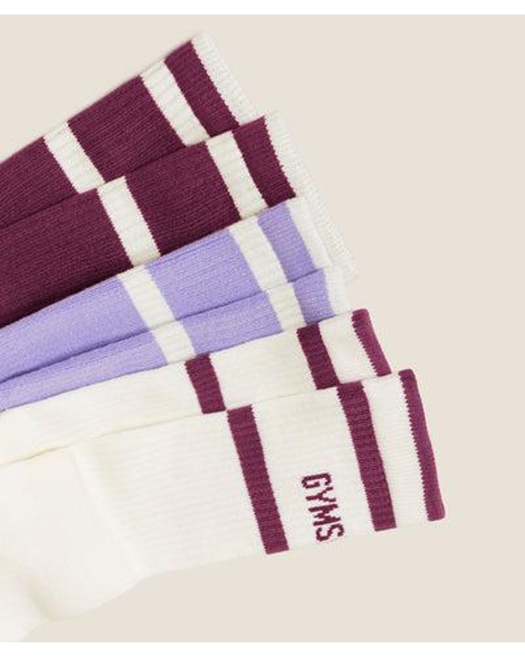 GYMSHARK Pink Essentials Crew Sock 3Pk