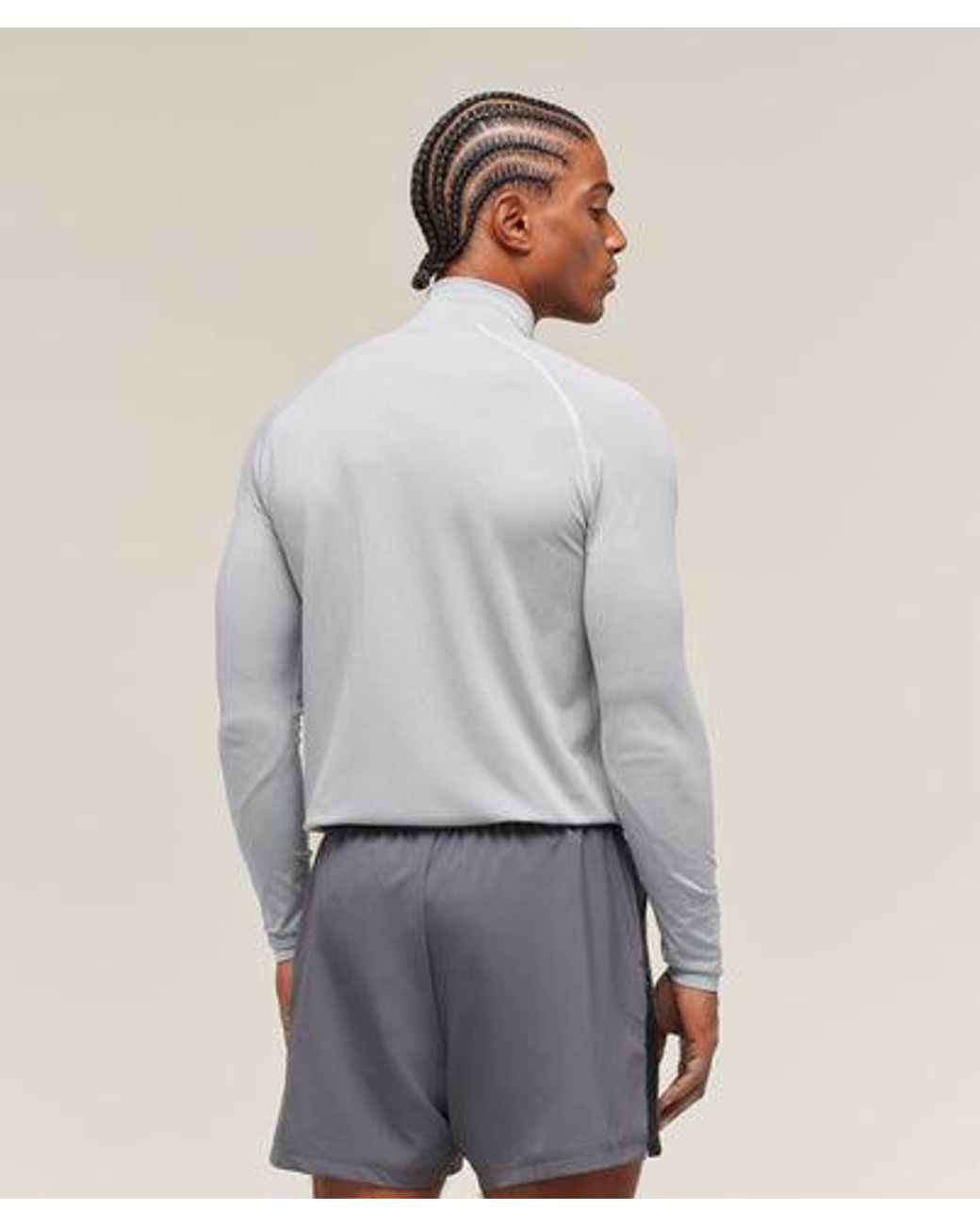 GYMSHARK Gray Vital Seamless 1/4 Zip for men