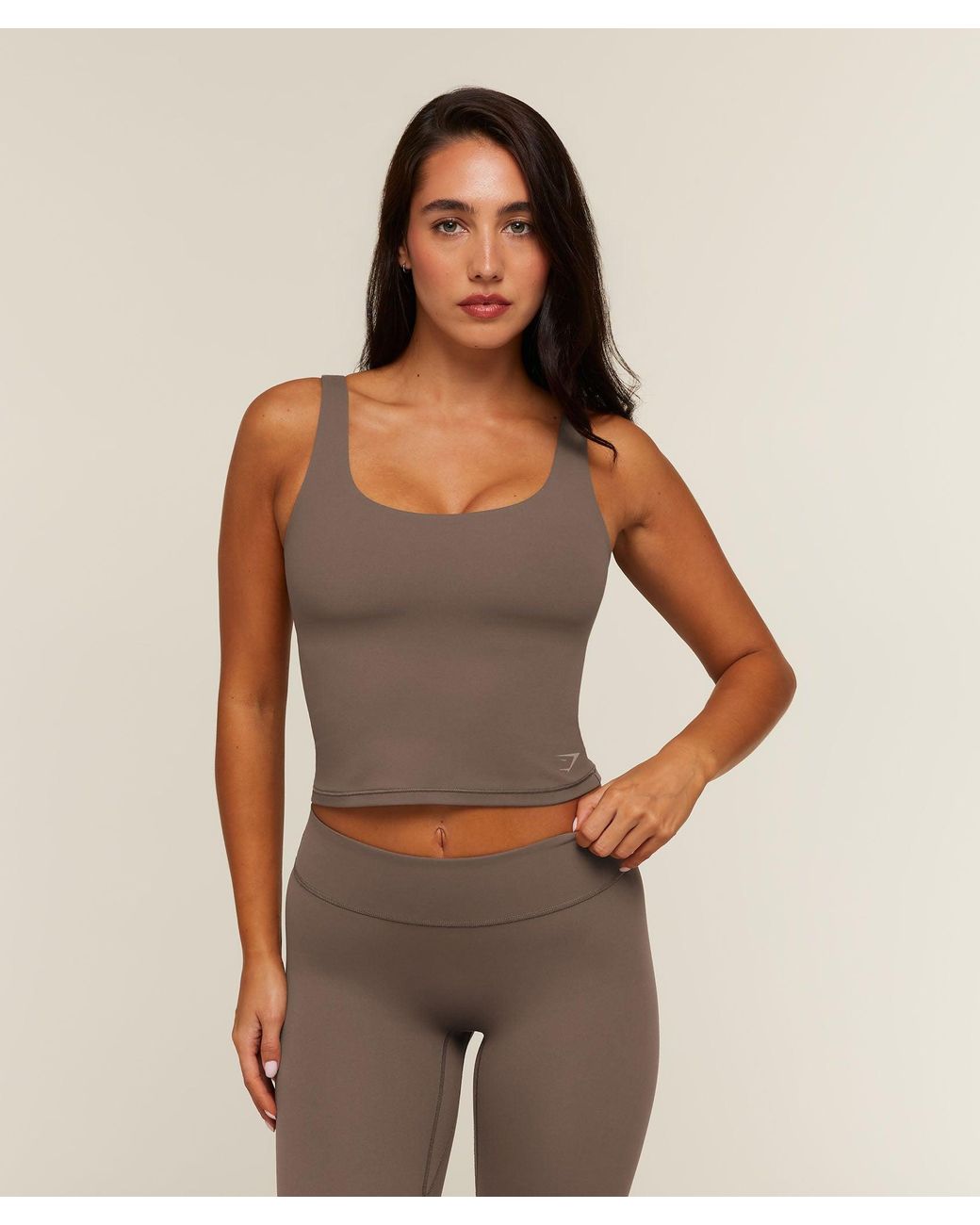 GYMSHARK Brown Softsense Multiway Tank Top