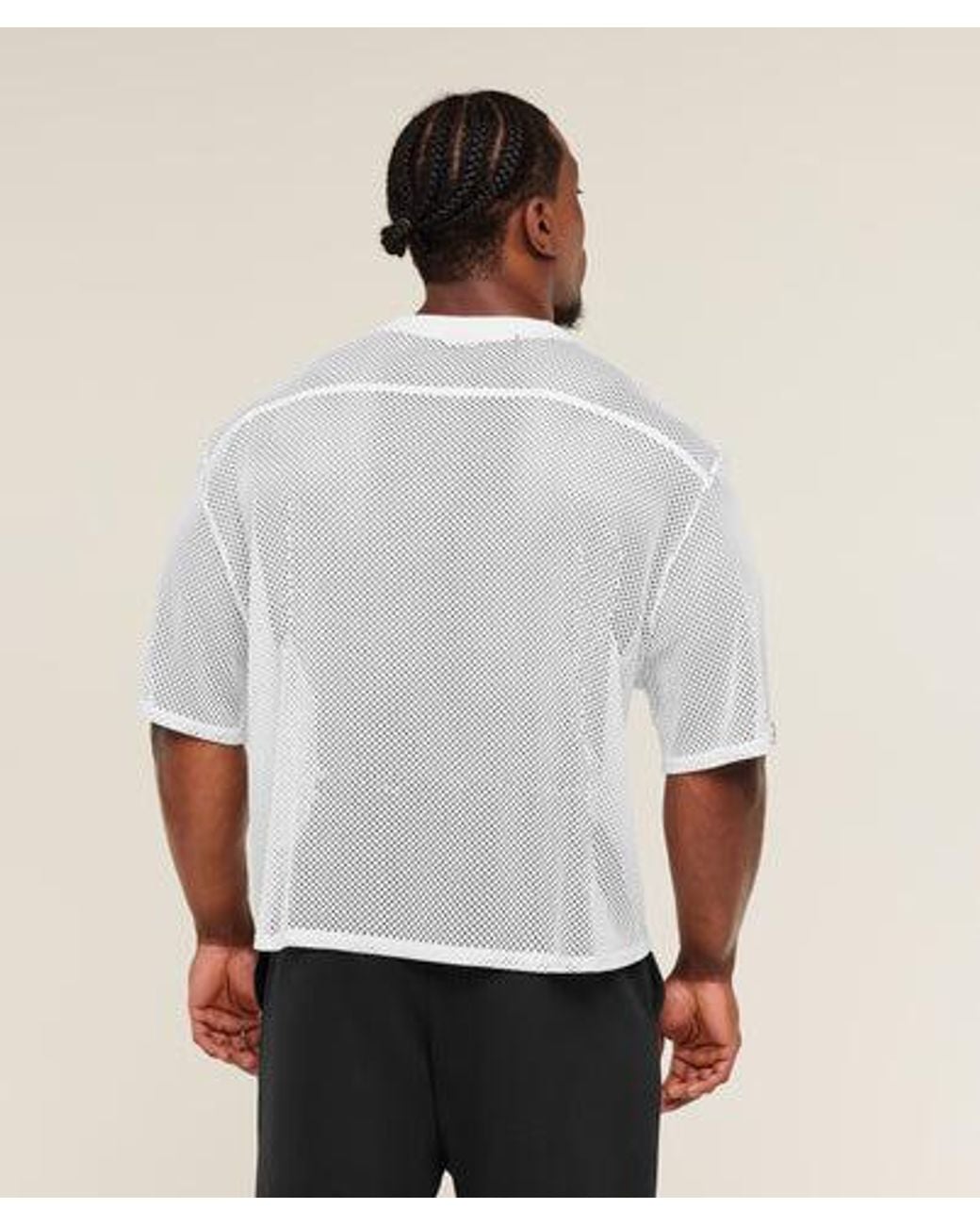 GYMSHARK White Mesh Oversized T-Shirt for men
