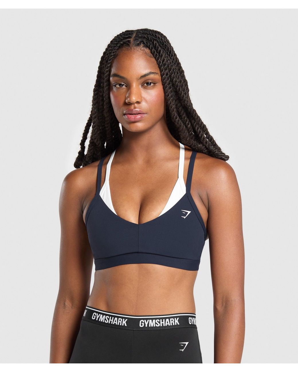 GYMSHARK Blue Double Up Sports Bra