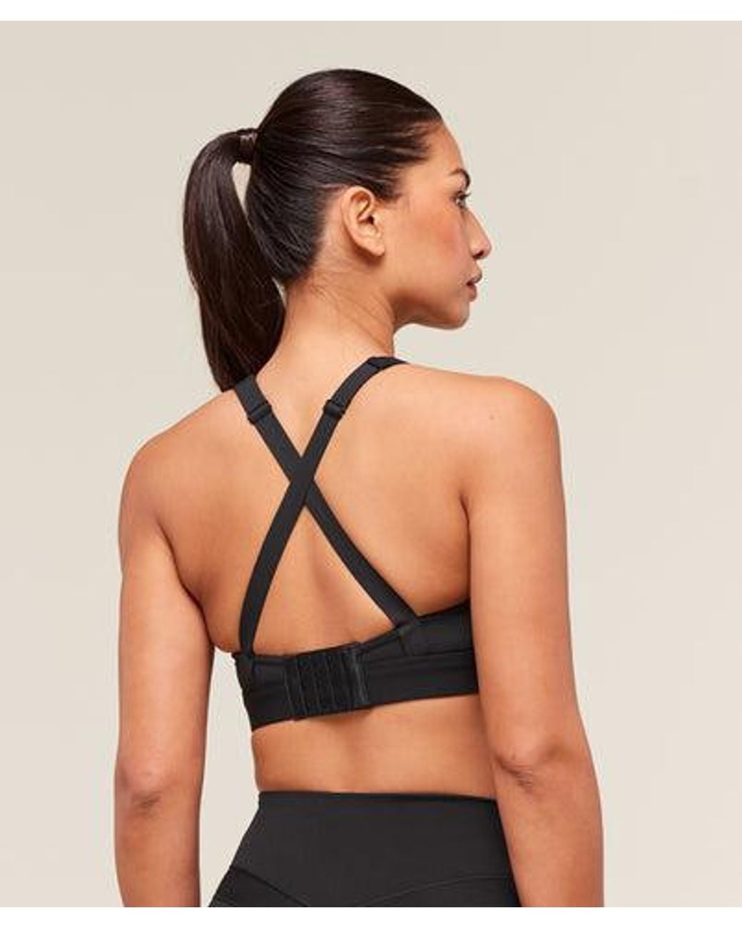 GYMSHARK Black Crossover Strap High Support Sports Bra