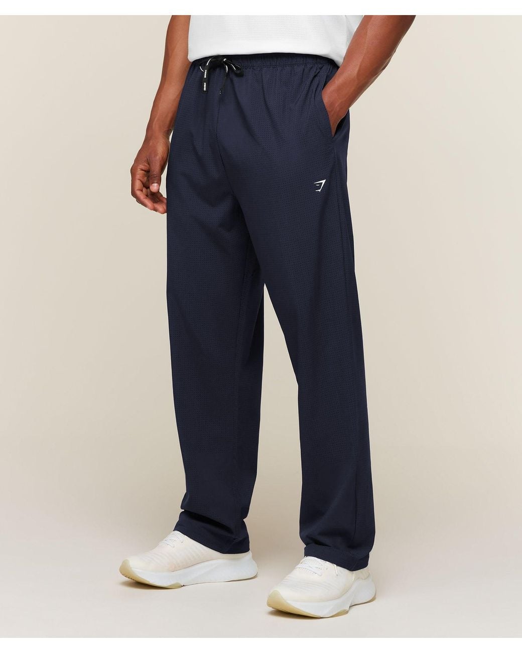 GYMSHARK Blue Perforated Train Pants for men