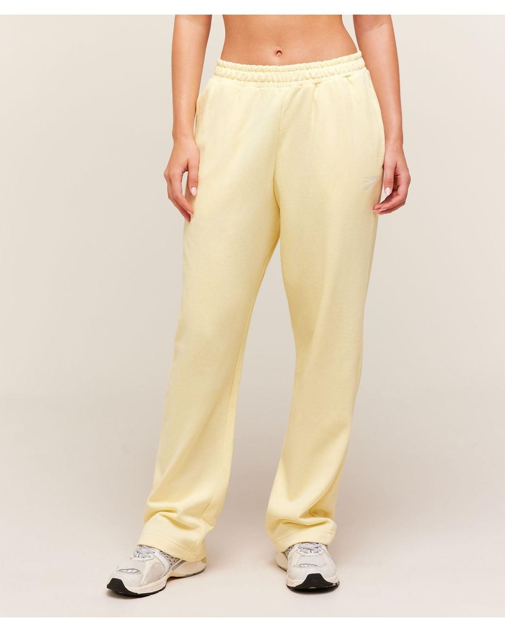 GYMSHARK Yellow Training Fleece Straight Leg Regular Sweatpants