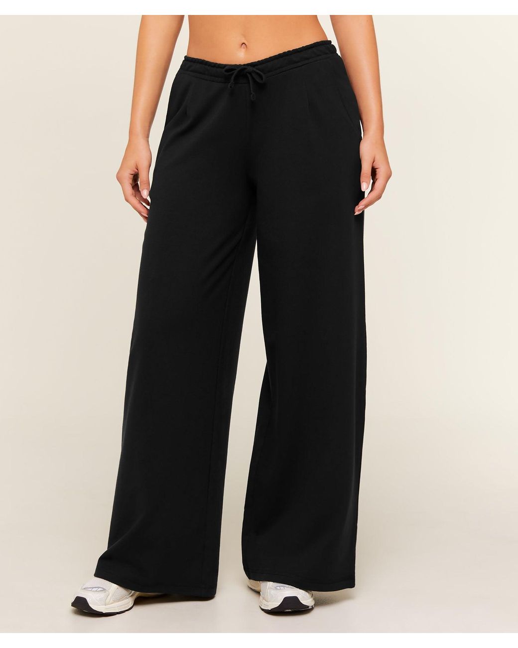 GYMSHARK Black Lightweight Wide Leg Pants Regular