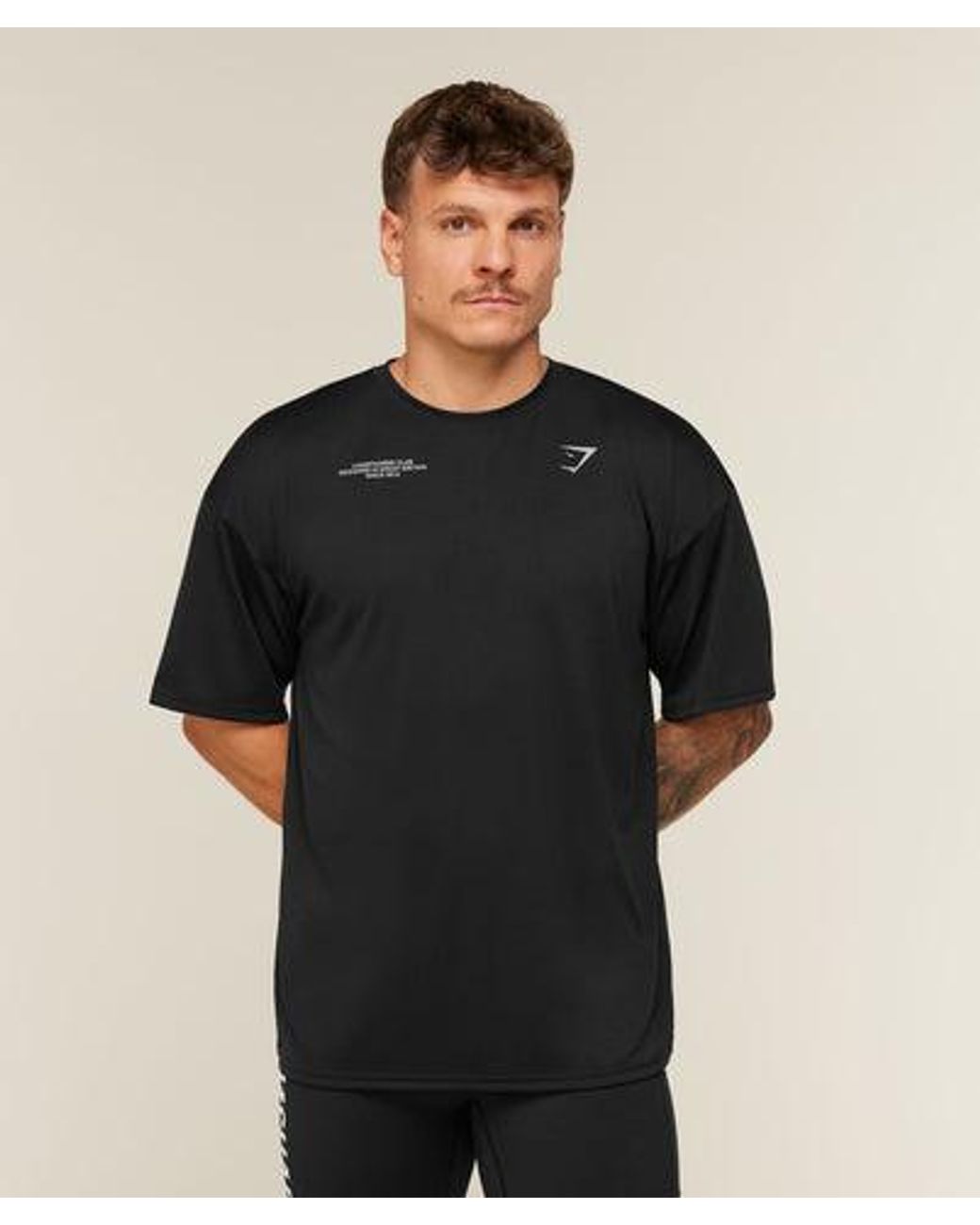 GYMSHARK Black Conditioning Club Oversized T-Shirt for men