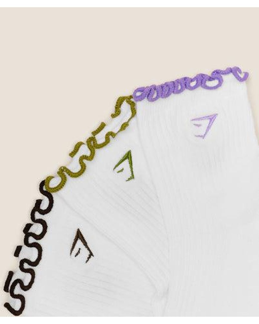GYMSHARK Natural Hydration Graphic Midi Frill Socks 3Pk