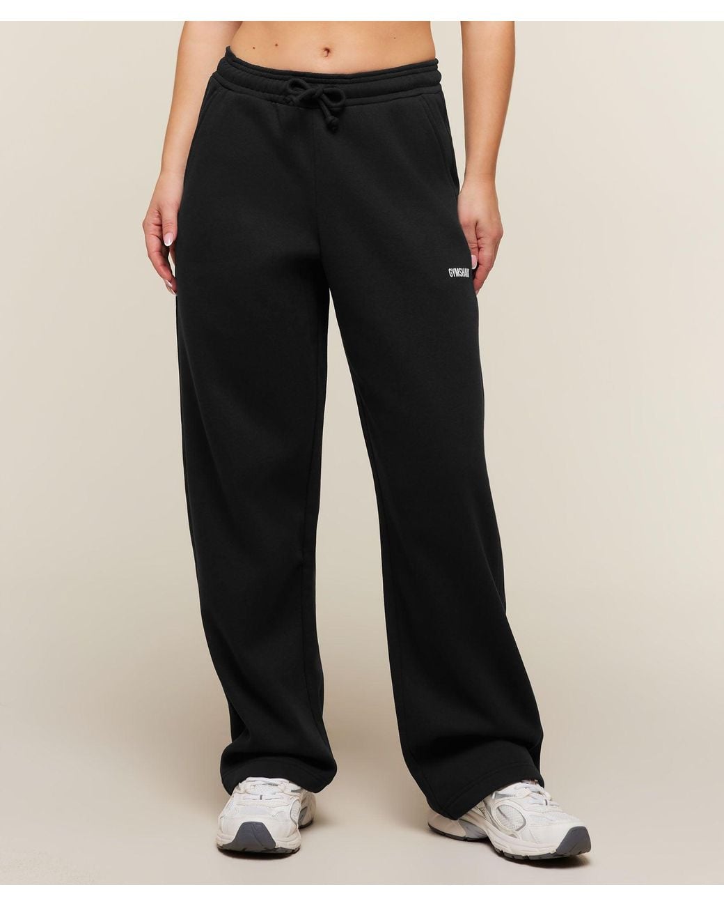 GYMSHARK Black Cosy Luxe Straight Leg Short Joggers