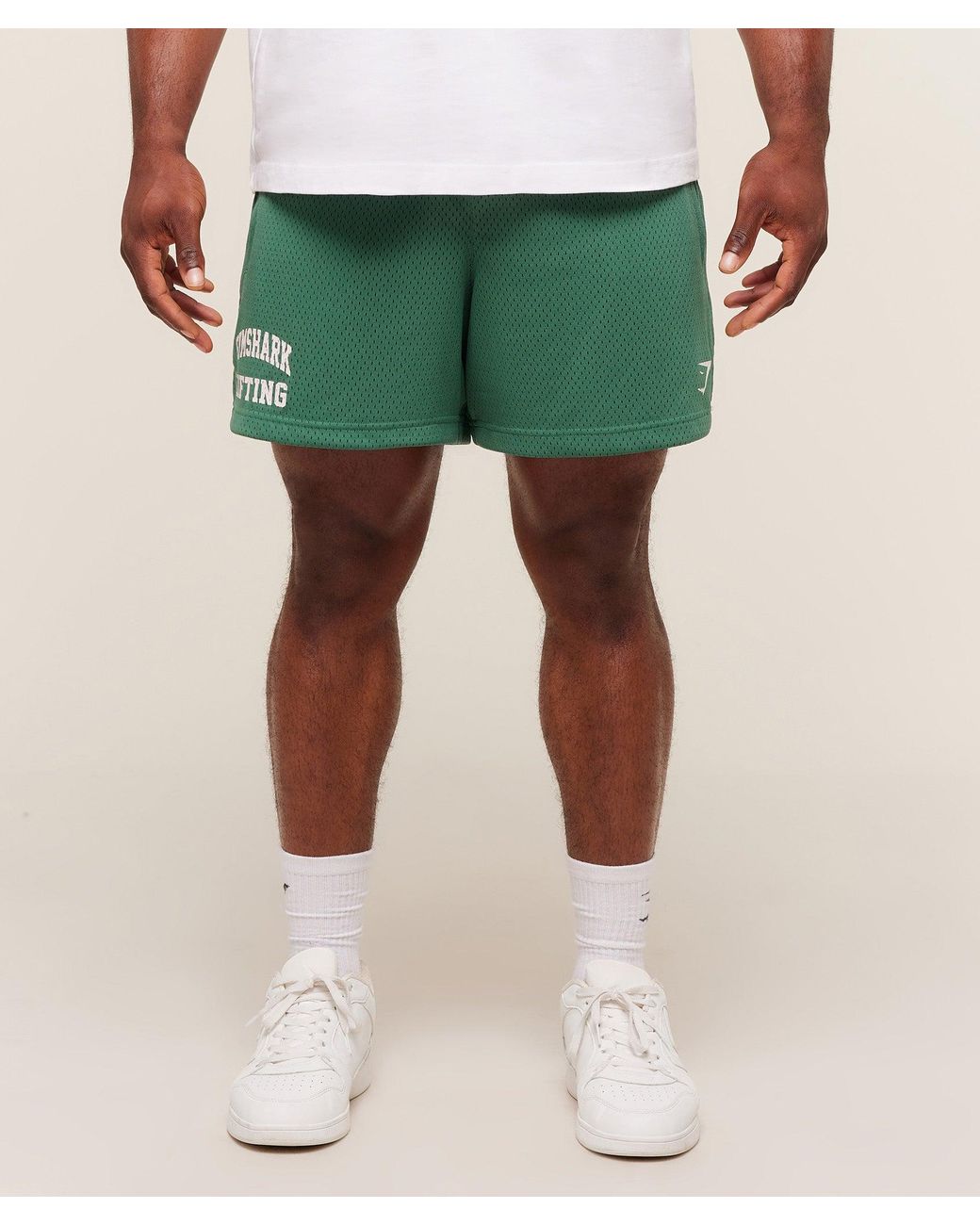 GYMSHARK Green Lifting Mesh 5" Shorts for men