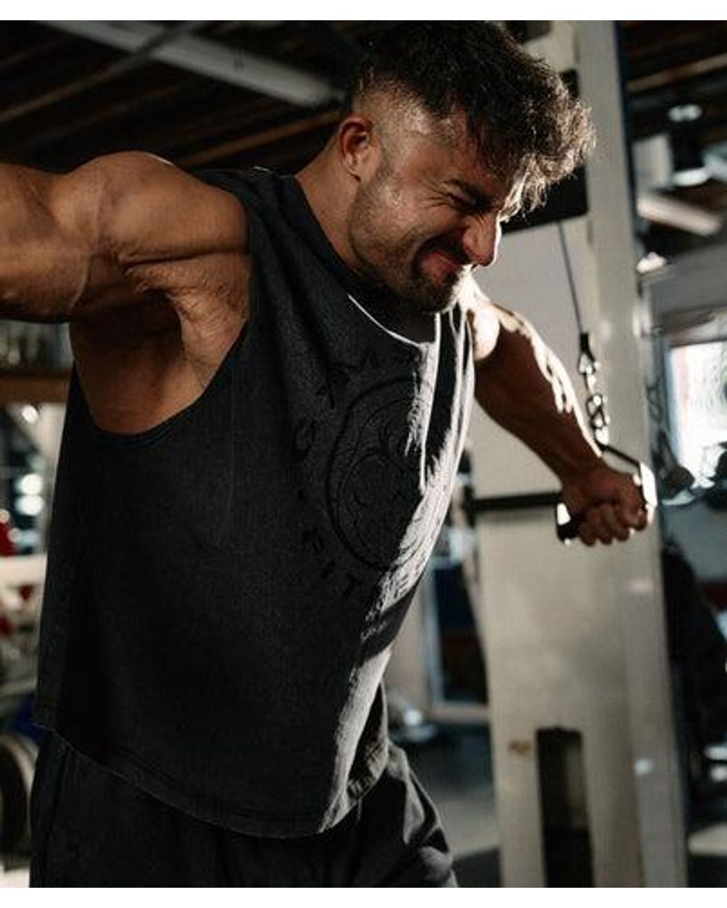 GYMSHARK Black Vintage Legacy Tank for men