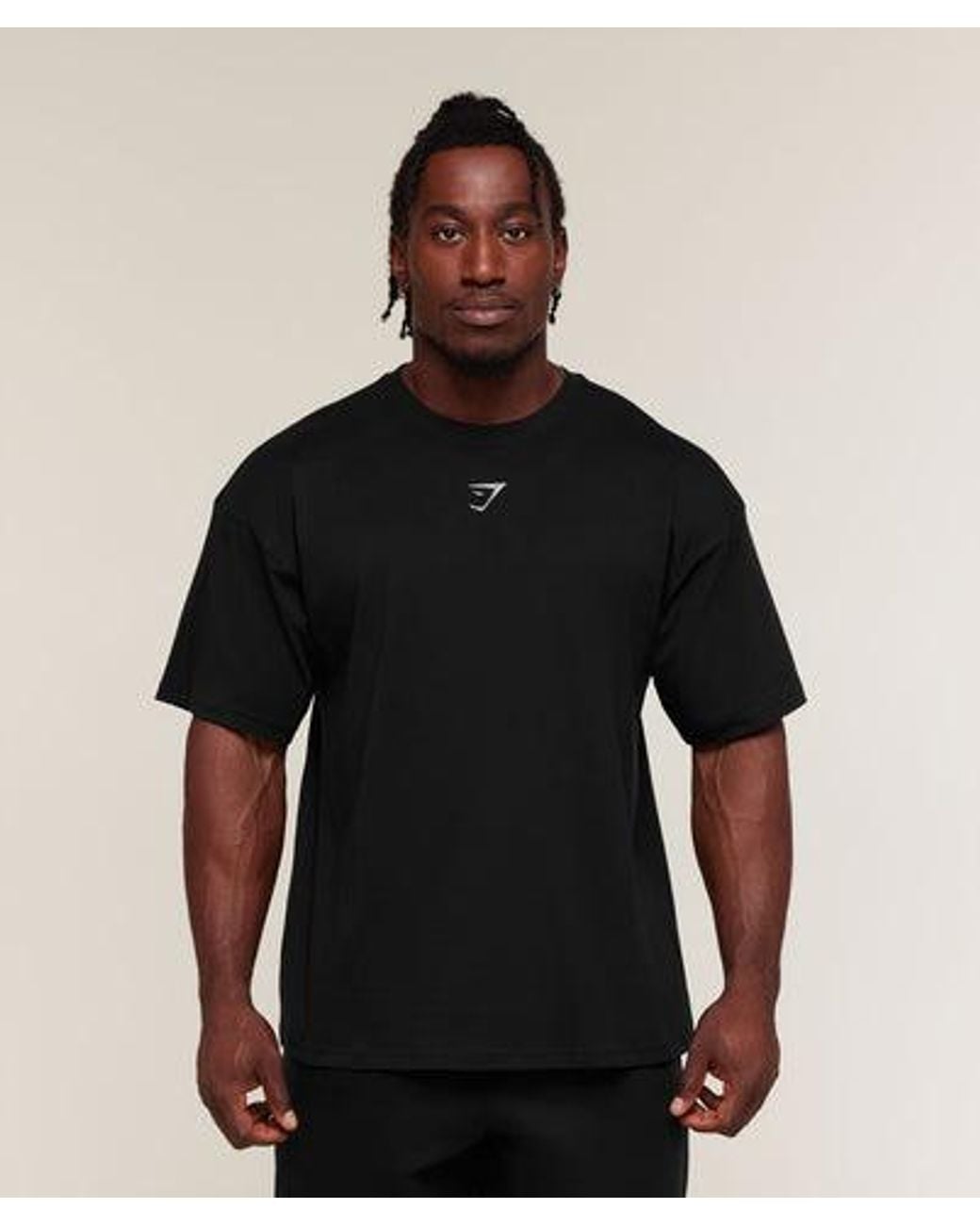 GYMSHARK Black Chrome Graphic T-Shirt for men
