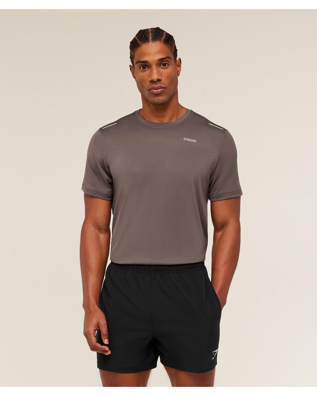 GYMSHARK Brown Built For More T-Shirt for men