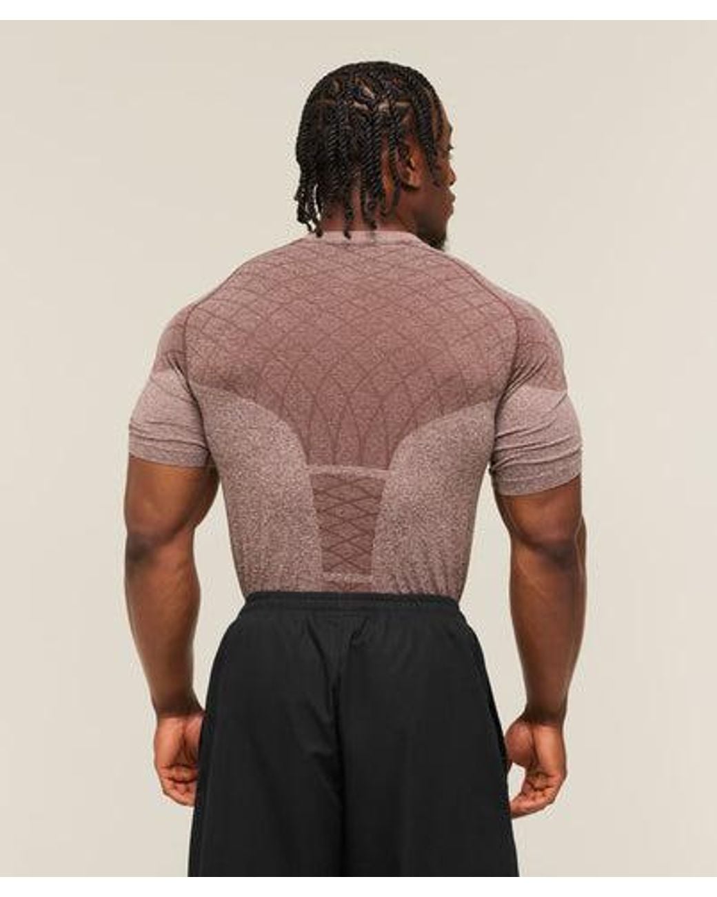 GYMSHARK Red Devant Seamless T-Shirt for men
