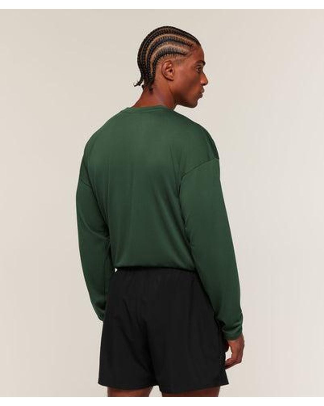GYMSHARK Green Arrival Oversized Long Sleeve T-Shirt for men