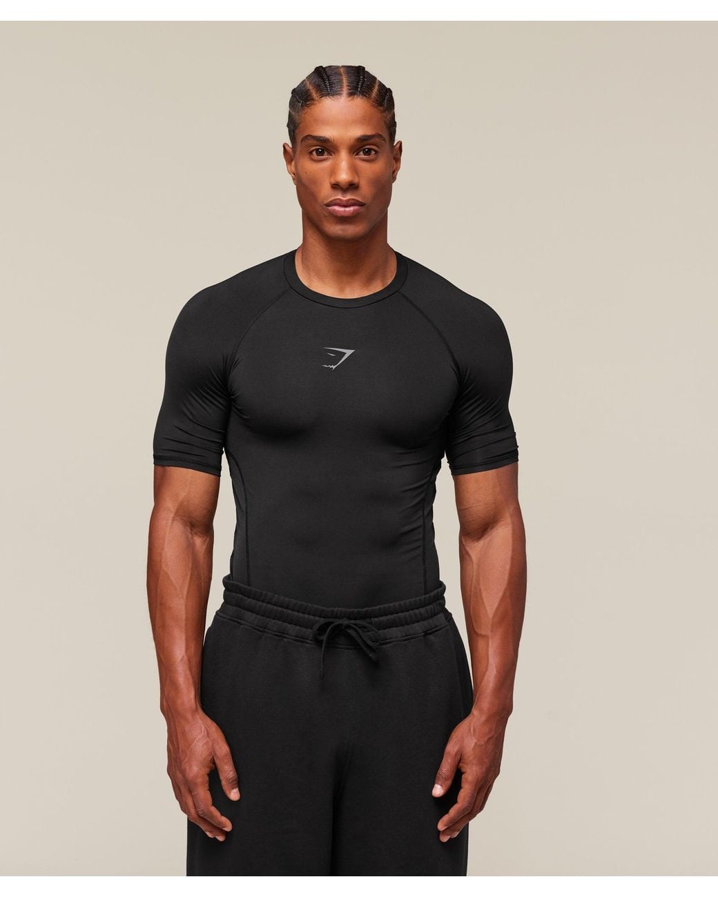 GYMSHARK Black Element Baselayer T-Shirt for men