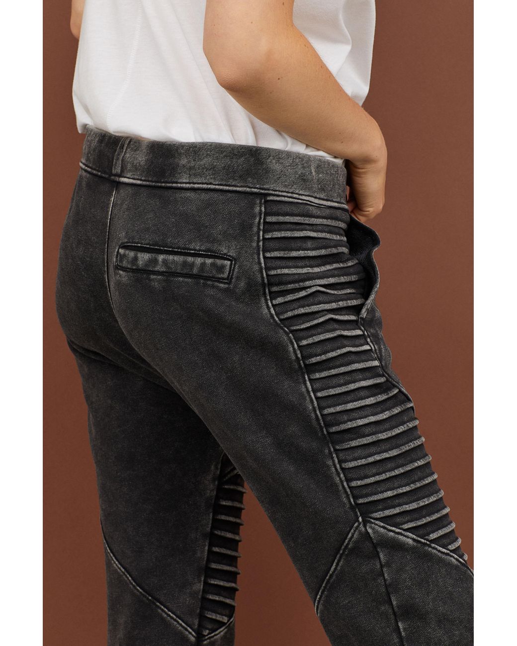 H\u0026M Cotton Biker joggers in Dark Grey 