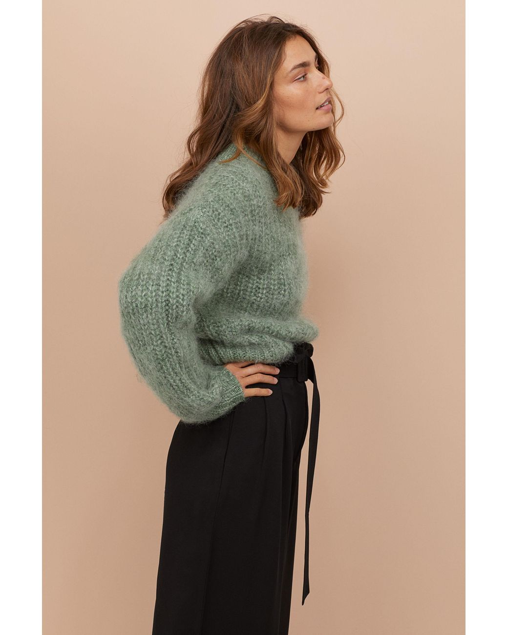 H&M Chunky-knit Wool Sweater in Green | Lyst Australia