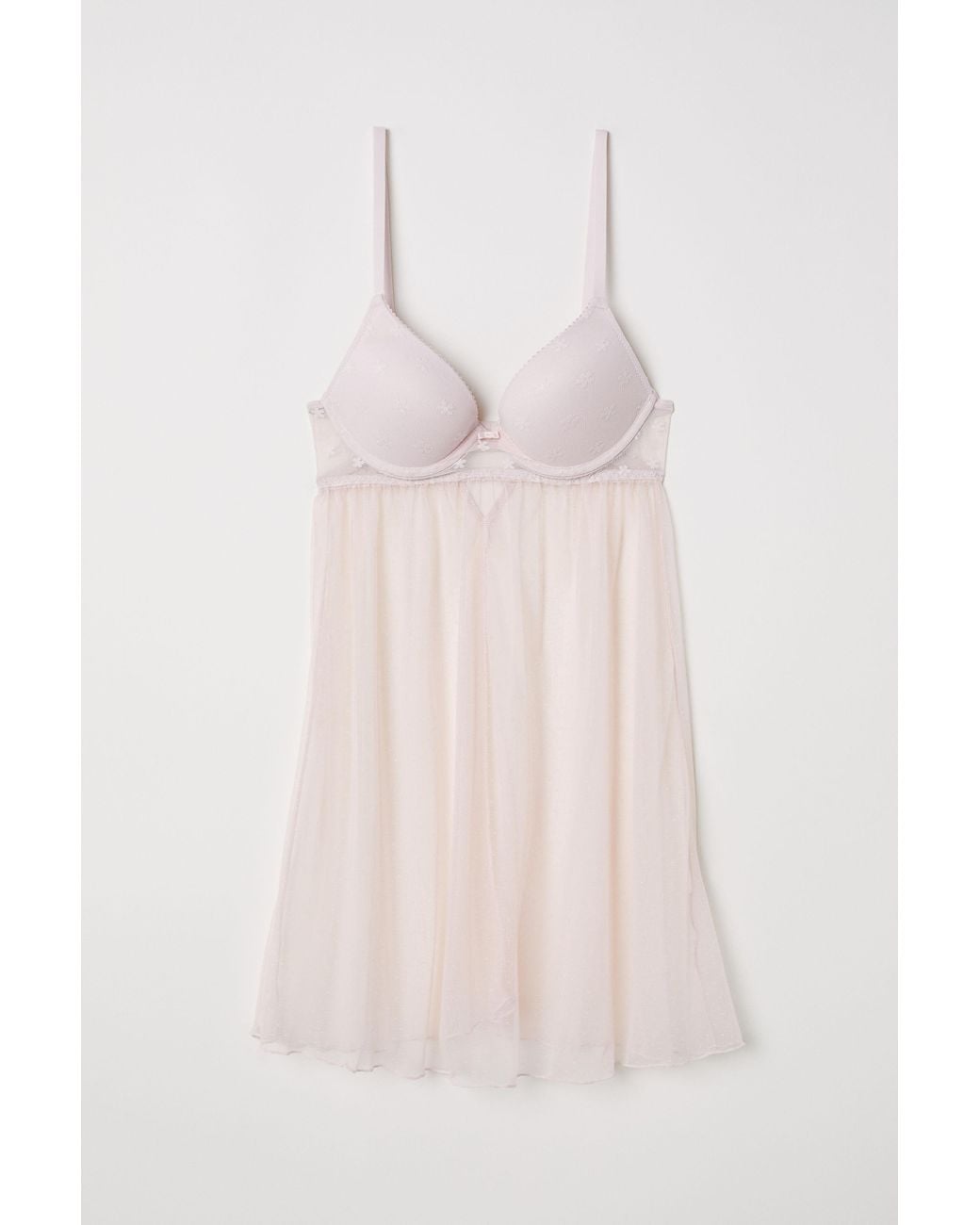 H\u0026M Nightgown With Push-up Bra in Pink 