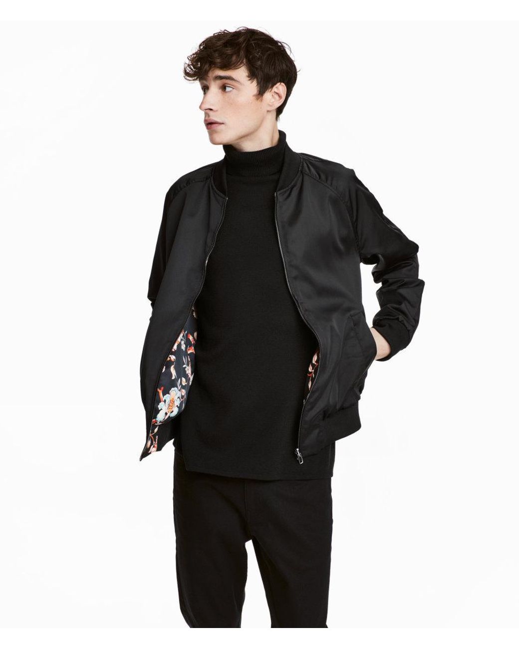 H&M Reversible Bomber Jacket in Black for Men | Lyst