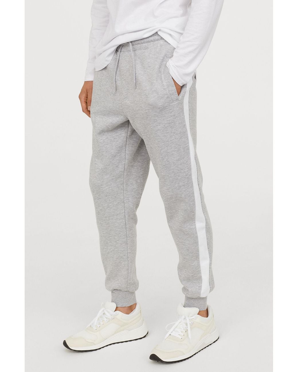 H\u0026M Cotton Joggers With Side Stripes in 