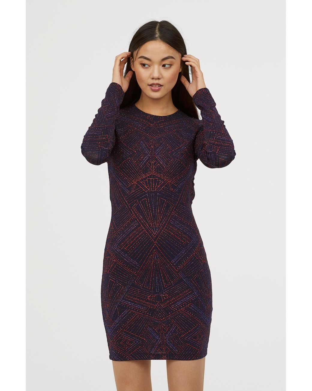 H\u0026M Synthetic Glittery Dress in Dark 