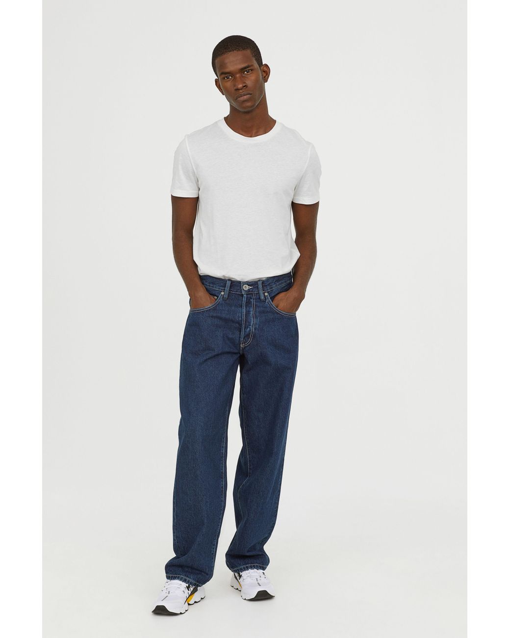H\u0026M Denim Baggy Jeans in Dark Denim 