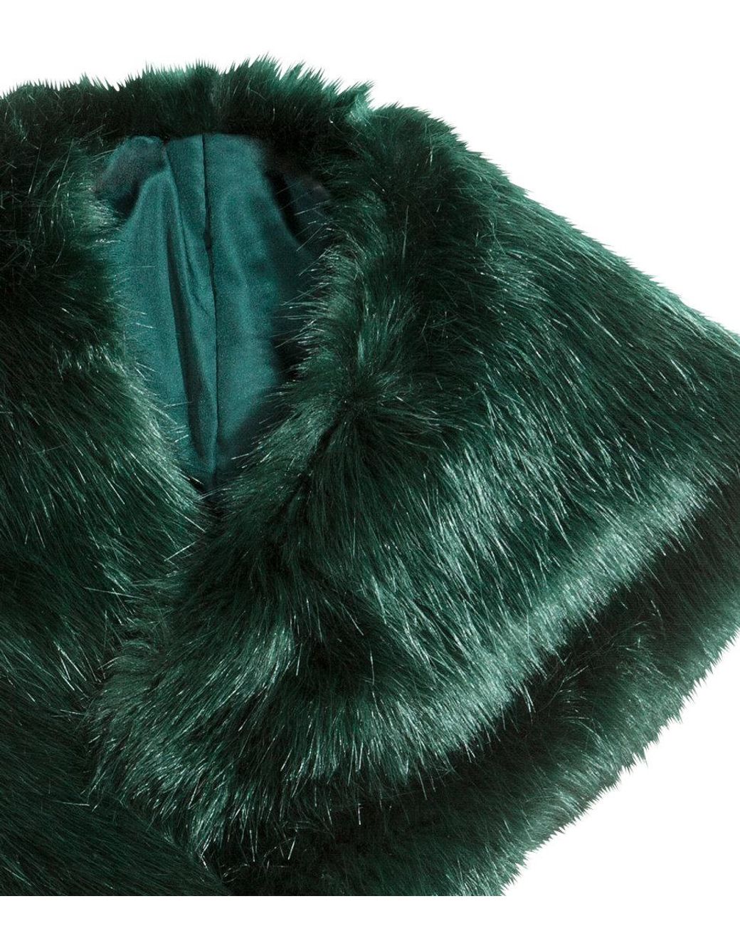 H&M Faux Fur Scarf in Emerald Green (Green) | Lyst