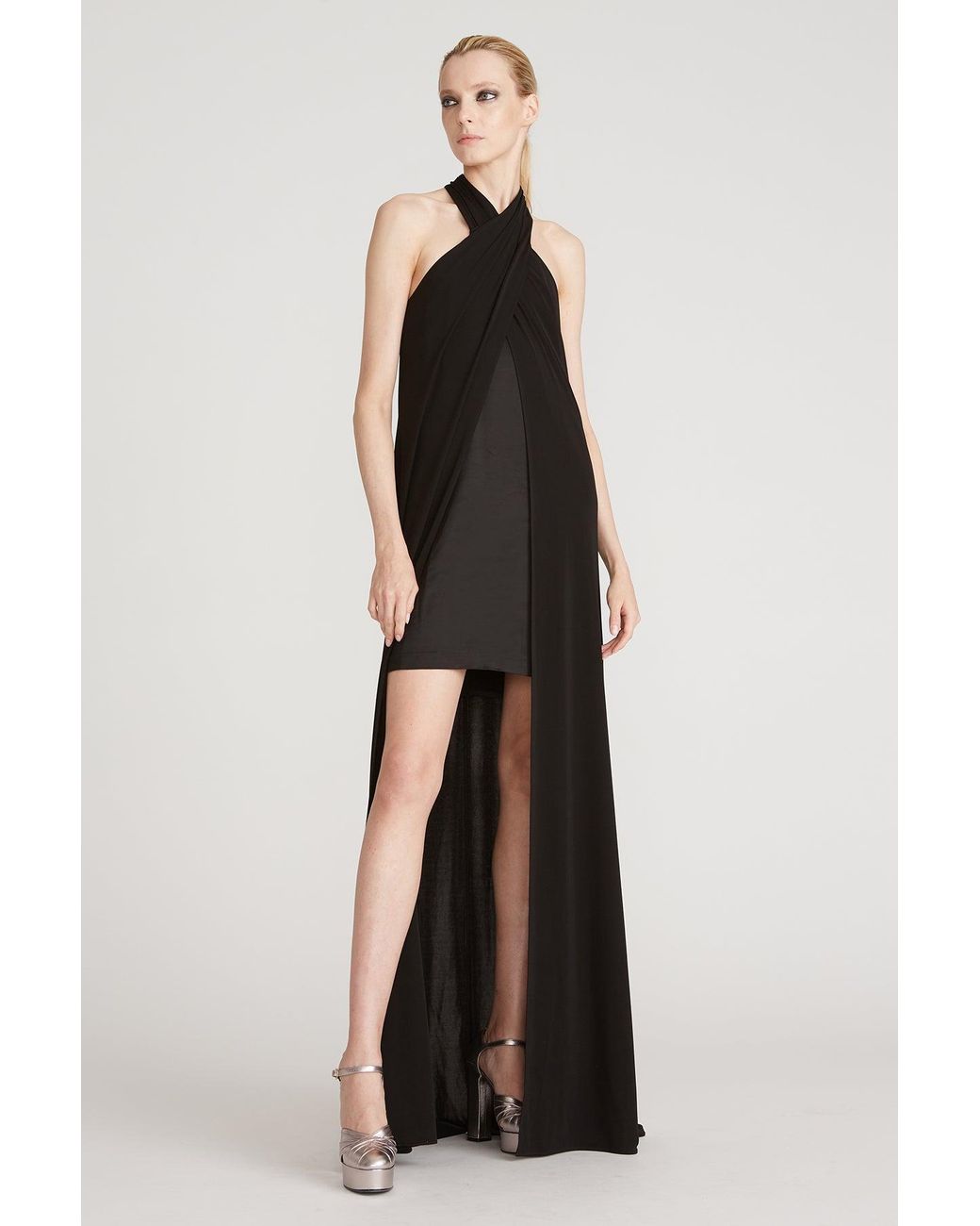 Halston Reign Matte Jersey Gown in Black | Lyst