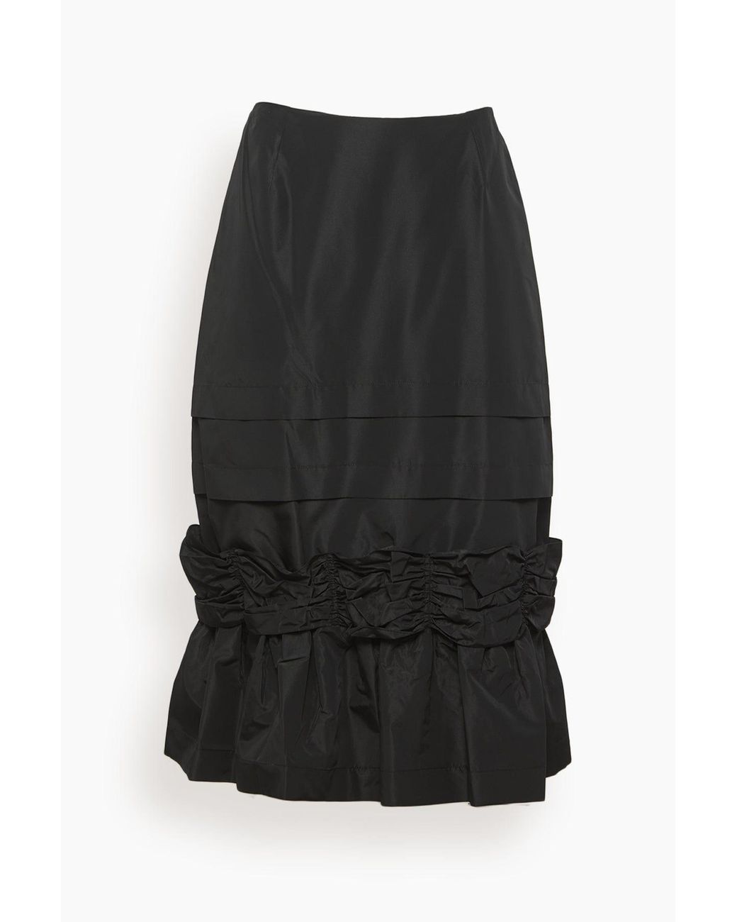 Simone Rocha Long Fishtail Skirt With Gathered Ribbon in Black | Lyst