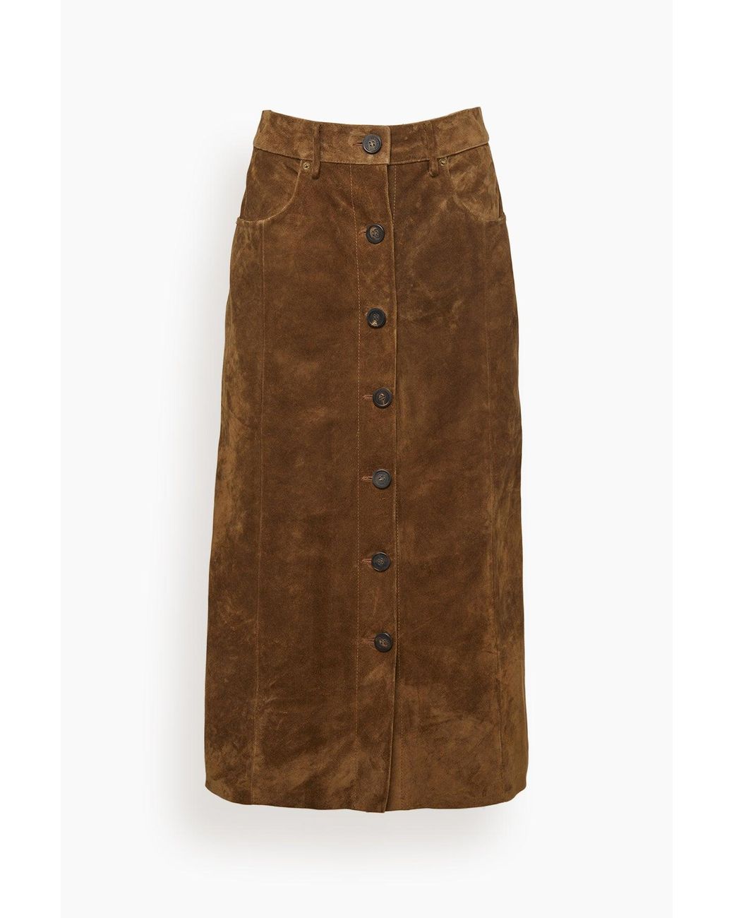 Golden Goose Buttoned Pencil Skirt in Brown | Lyst