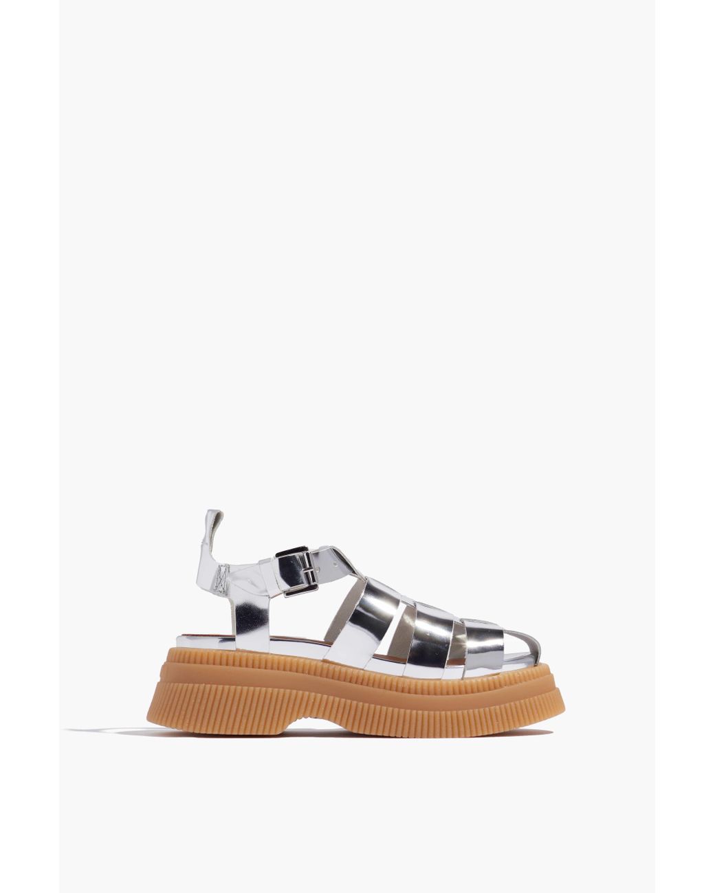 Ganni Creepers Sandal In Silver in Metallic Lyst