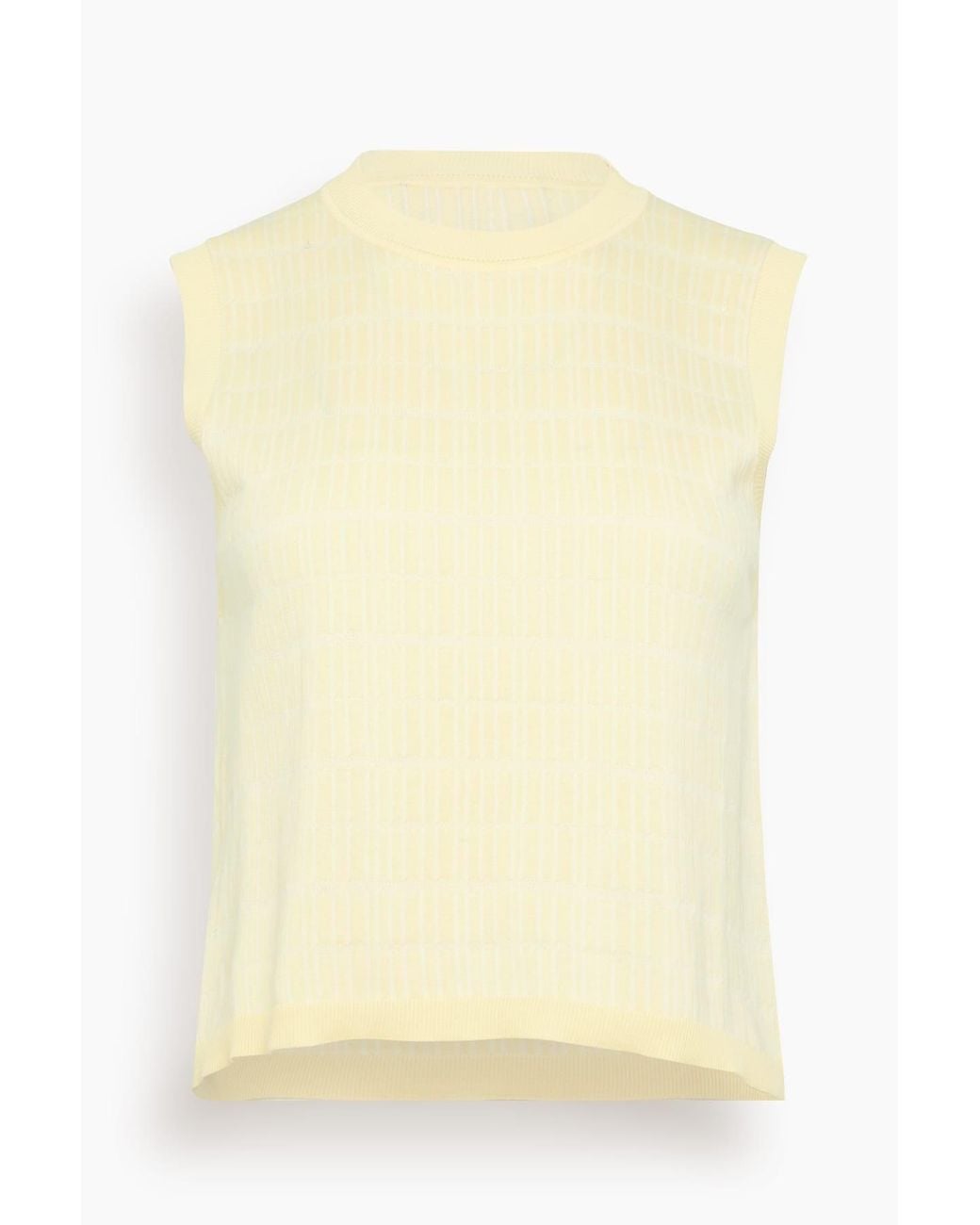 Plan C Yellow Bicolor Jacquard Top