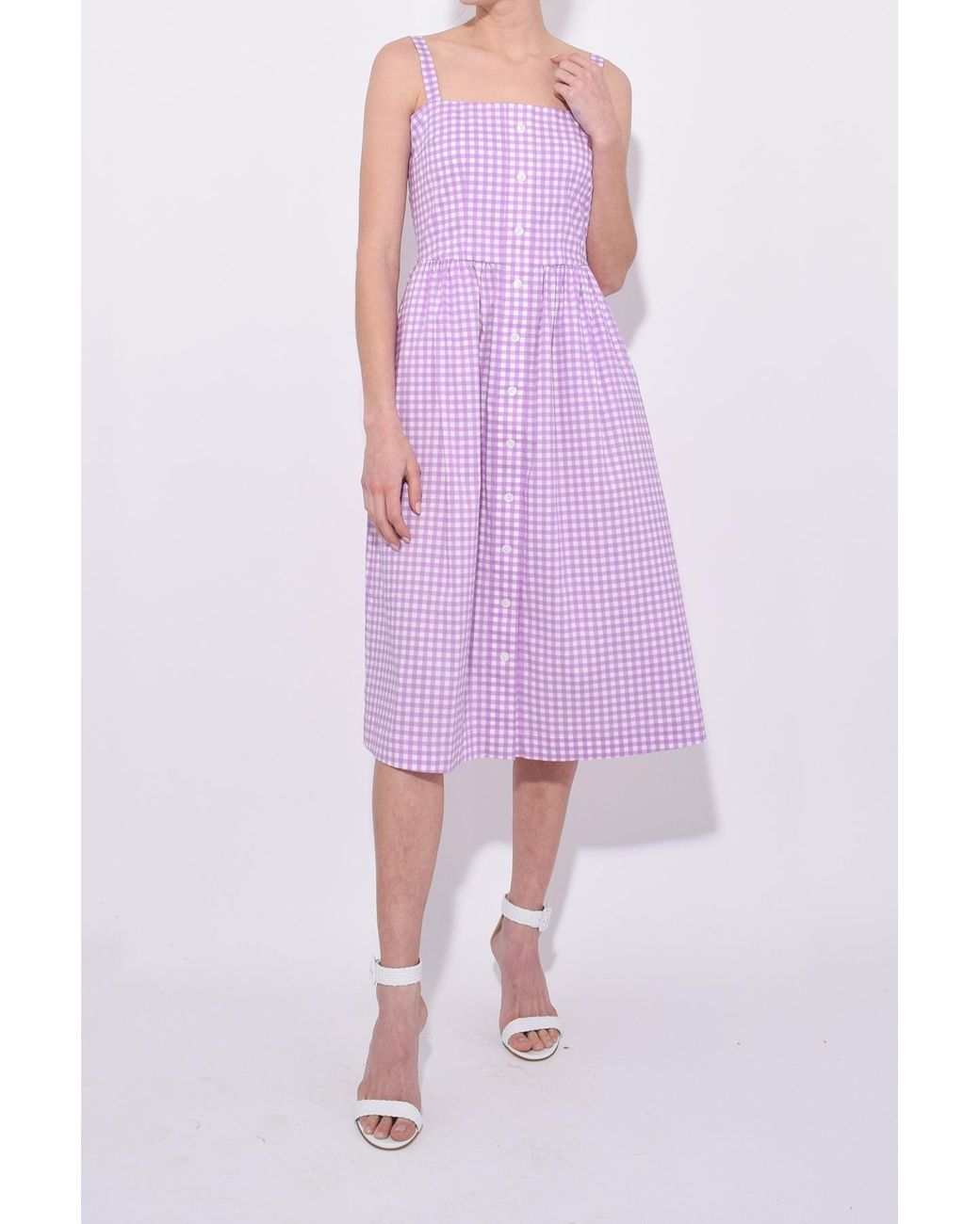 HVN Laura Cotton Dress In Purple 
