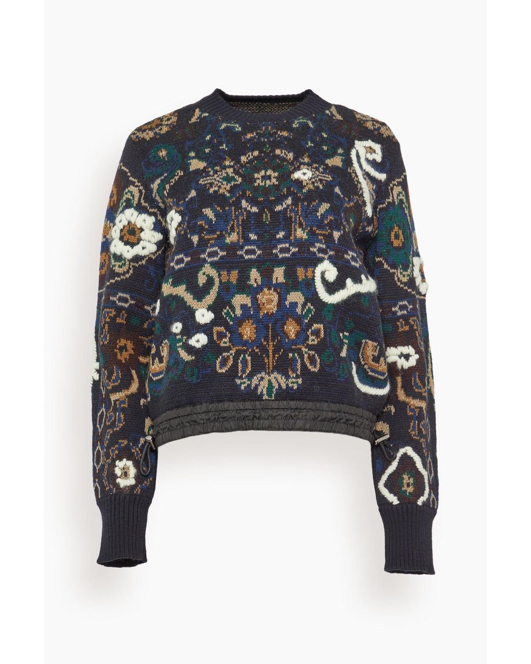 トップス 24ss sacai Jacquard Knit Pullover Sacai Floral Jacquard Knit Pullover in Black | Lyst