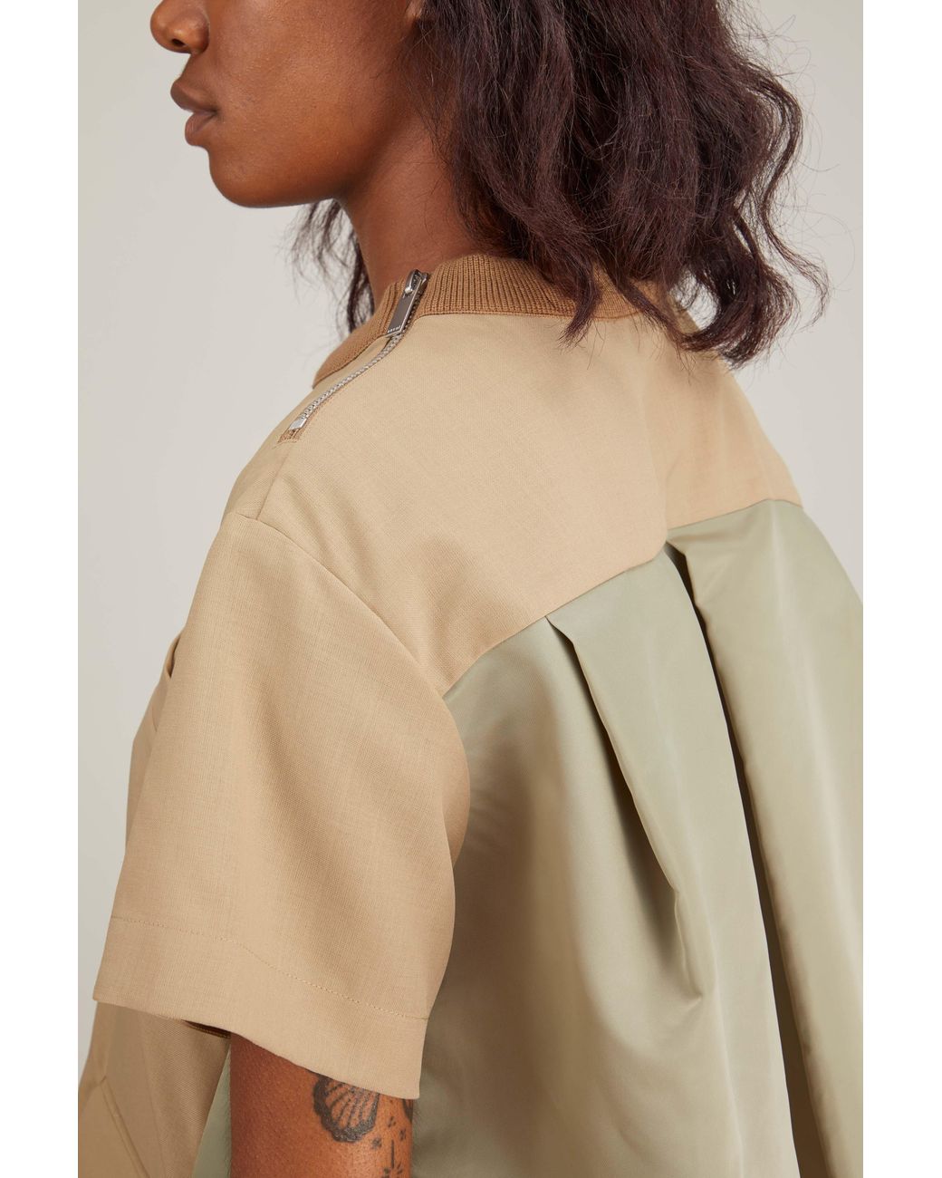 Sacai Suiting Pullover in Natural | Lyst