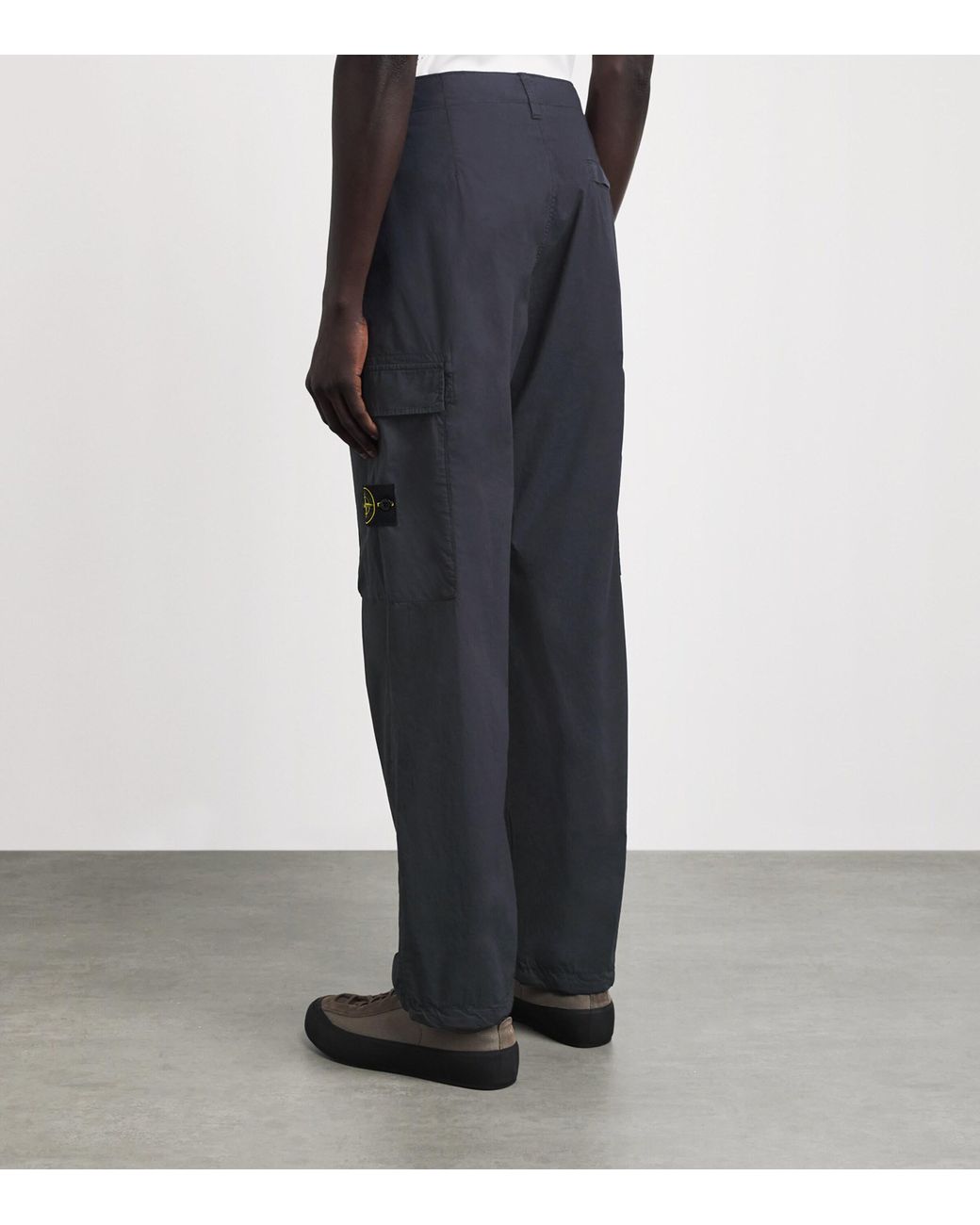 Stone Island Blue Stretch-Cotton Straight Cargo Trousers for men