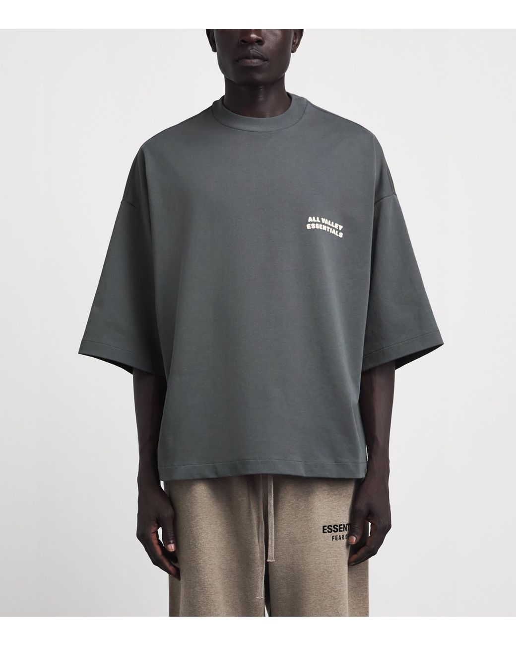 Fear Of God Gray Cotton Boxy Merch T-Shirt for men