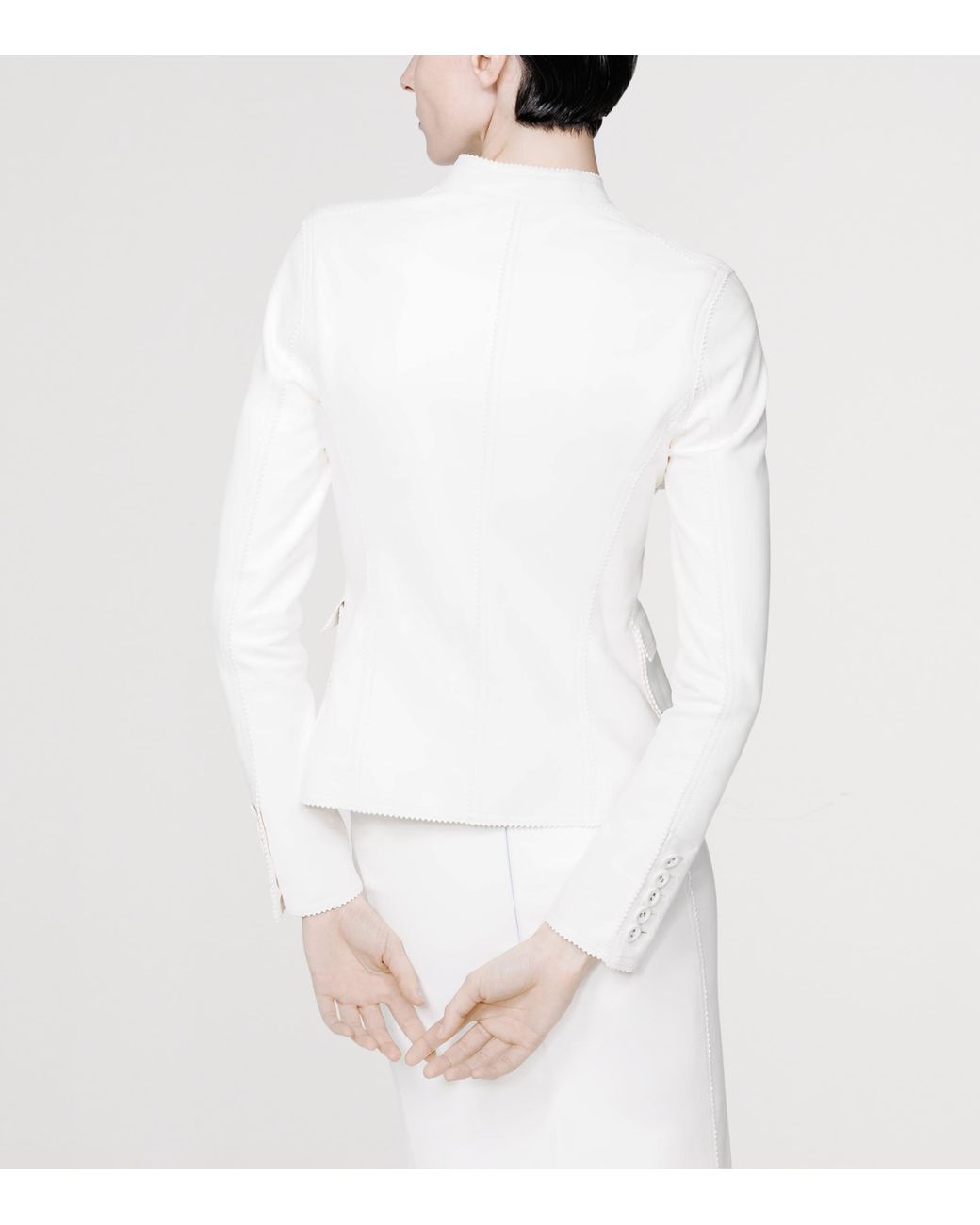 Tom Ford White Lambskin Buttoned Jacket