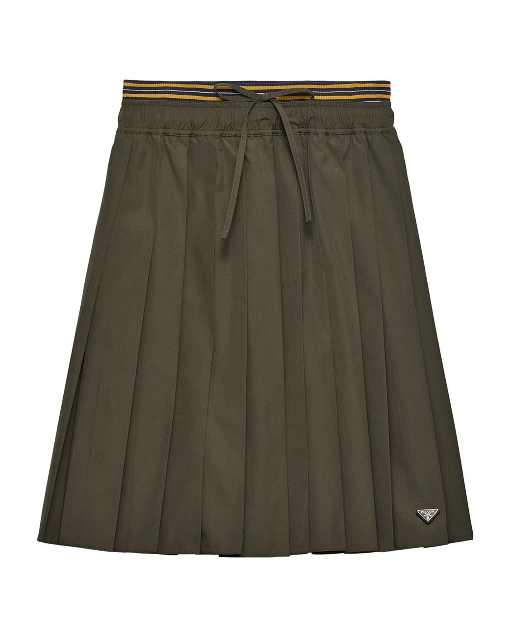 Prada Green Pleated Midi Skirt