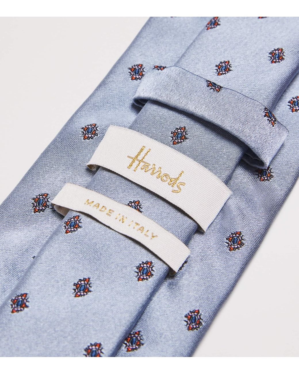 Harrods Blue Silk Jewel Jacquard Tie for men