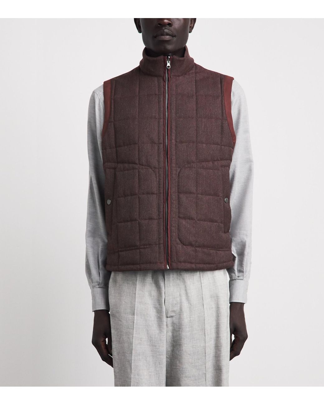 Pal Zileri Brown Reversible Padded Gilet for men