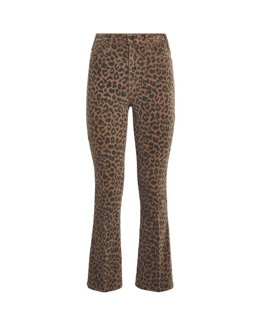 Mother Brown Cheetah Print The Hustler Flood Flared Jeans