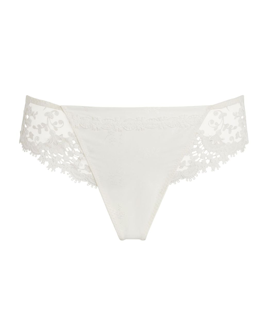Simone Perele White Wish Embroidered Tanga