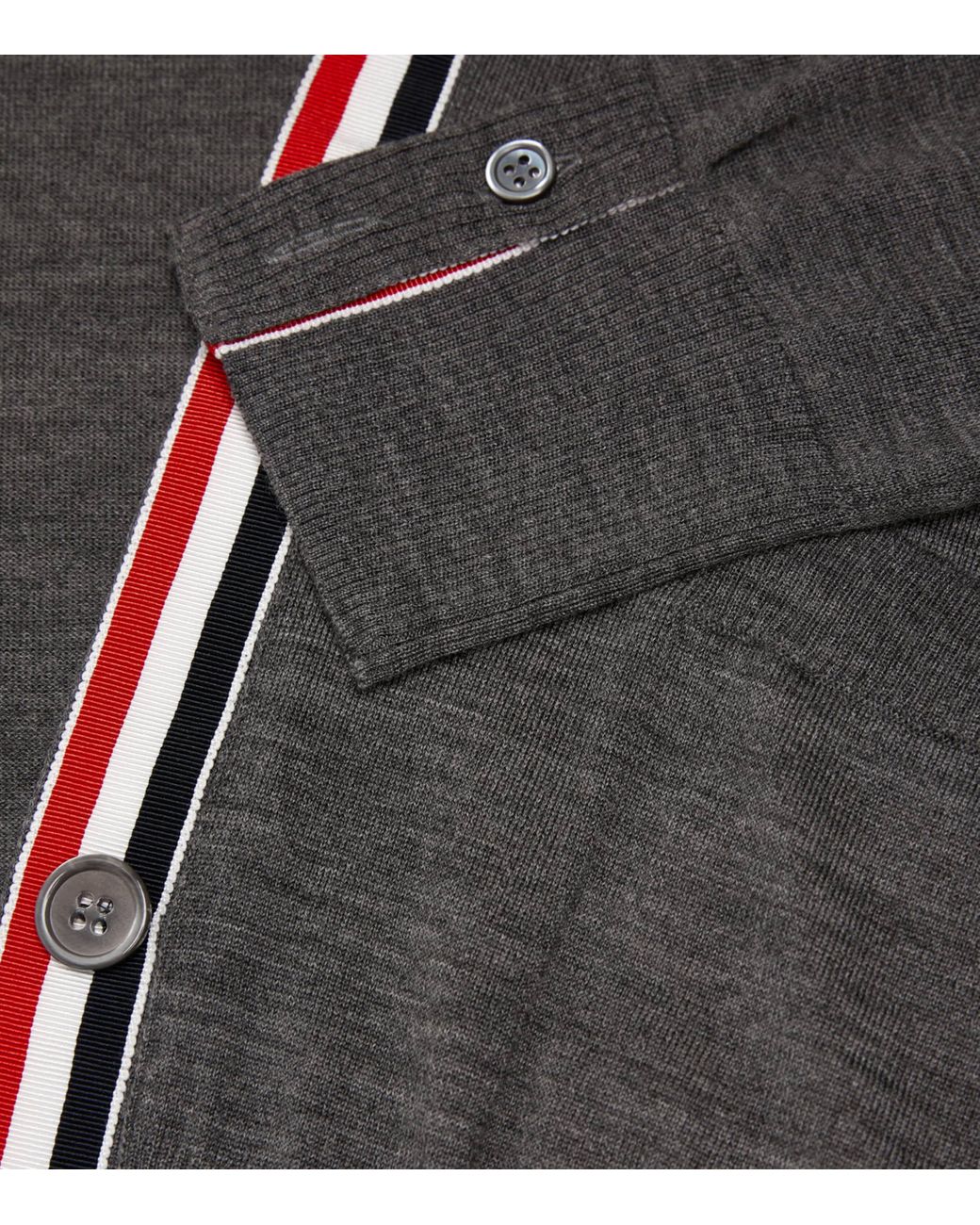 Thom Browne Gray Wool Relaxed 4-Bar Cardigan