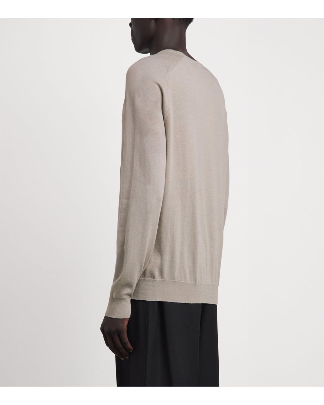 Sunspel Gray Sea Island Cotton-Cashmere Sweater for men