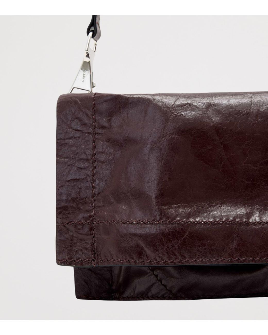 AllSaints Red Small Leather Lutece Cross-Body Bag